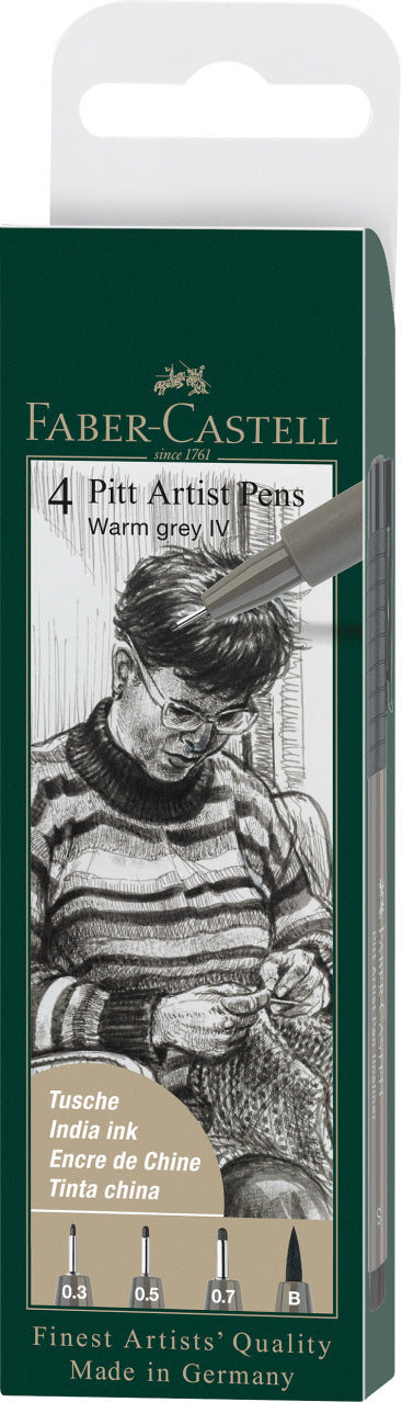 PITT ARTIST PEN SET 4 BUC GRI CALD FABER-CASTELL PITT ARTIST PEN SET 4 BUC GRI CALD FABER-CASTELL